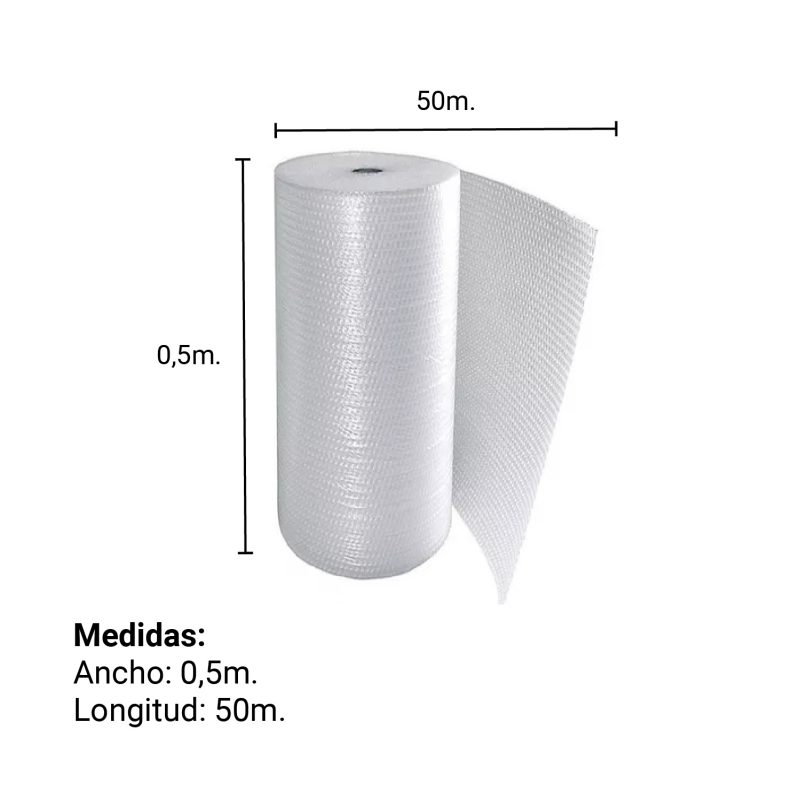 Rollo Plástico Burbuja 50m x unidad - Imagen 2
