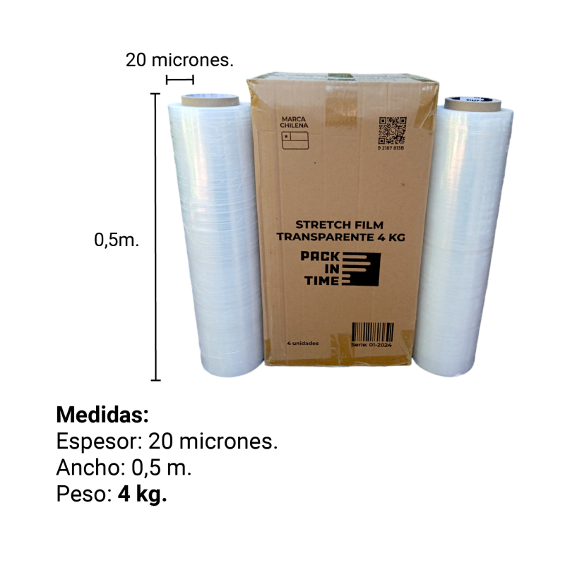 Stretch Film Transparente 4 kg x 4 unidades - Imagen 2